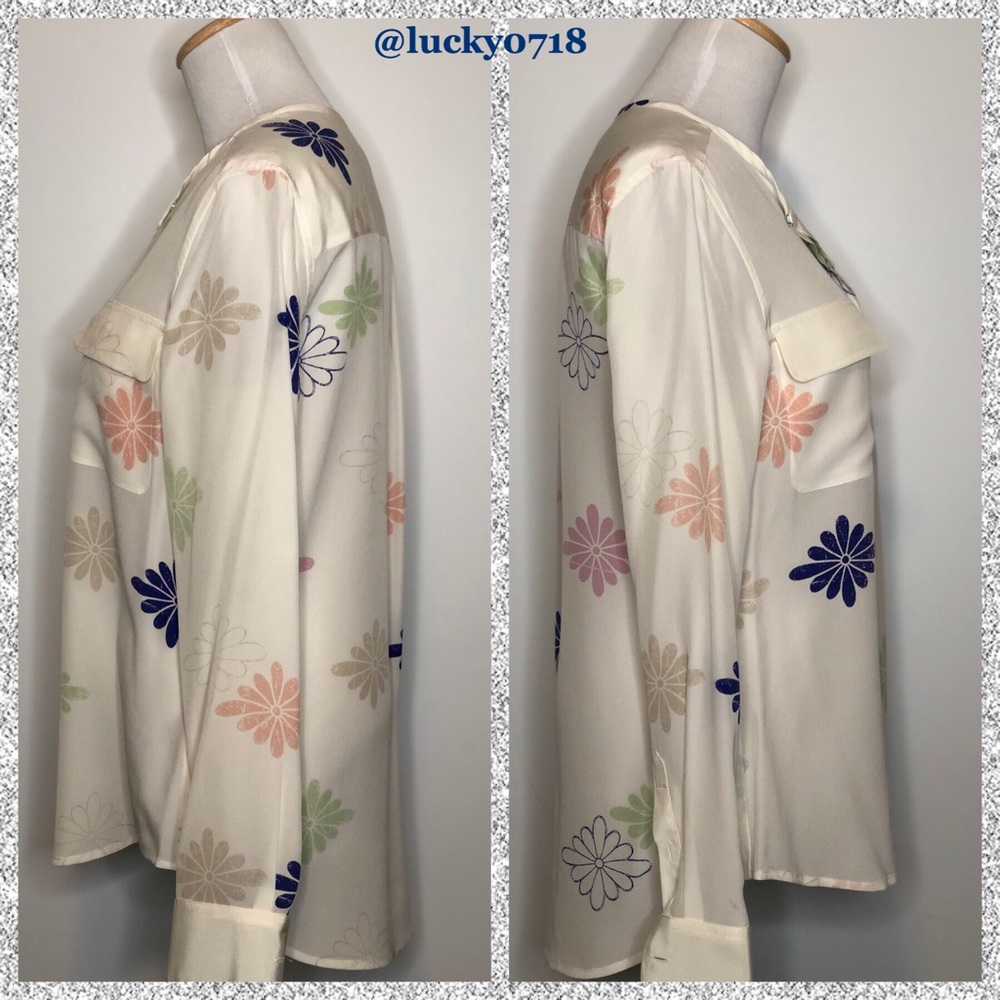Equipment White Multi Lynn Floral Silk Top Sz S - Picture 6 of 8